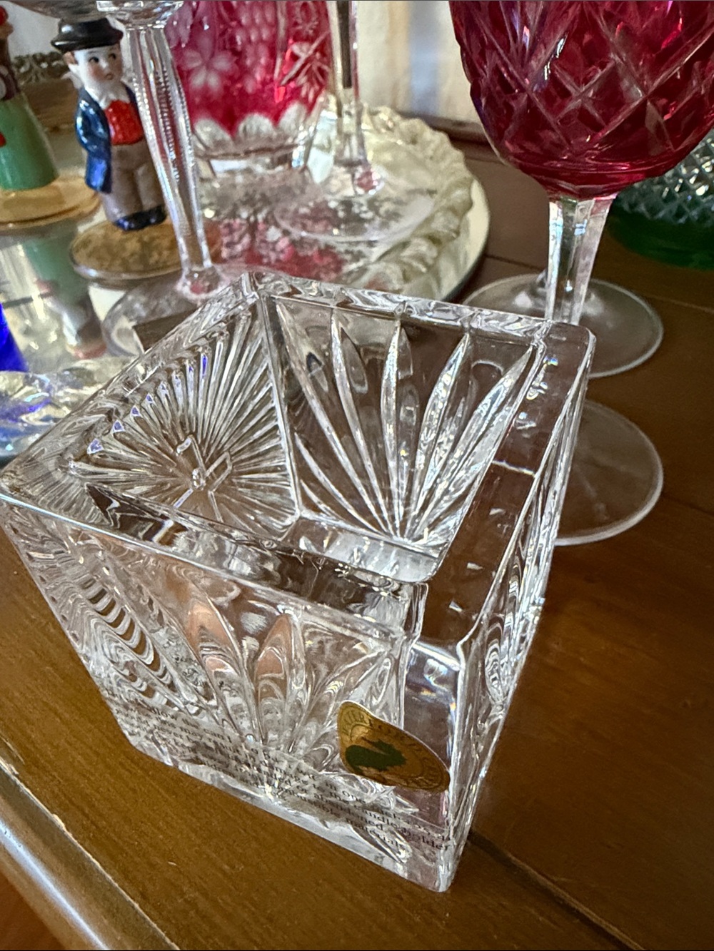 Waterford Crystal "Christianity" cross votive candle holder